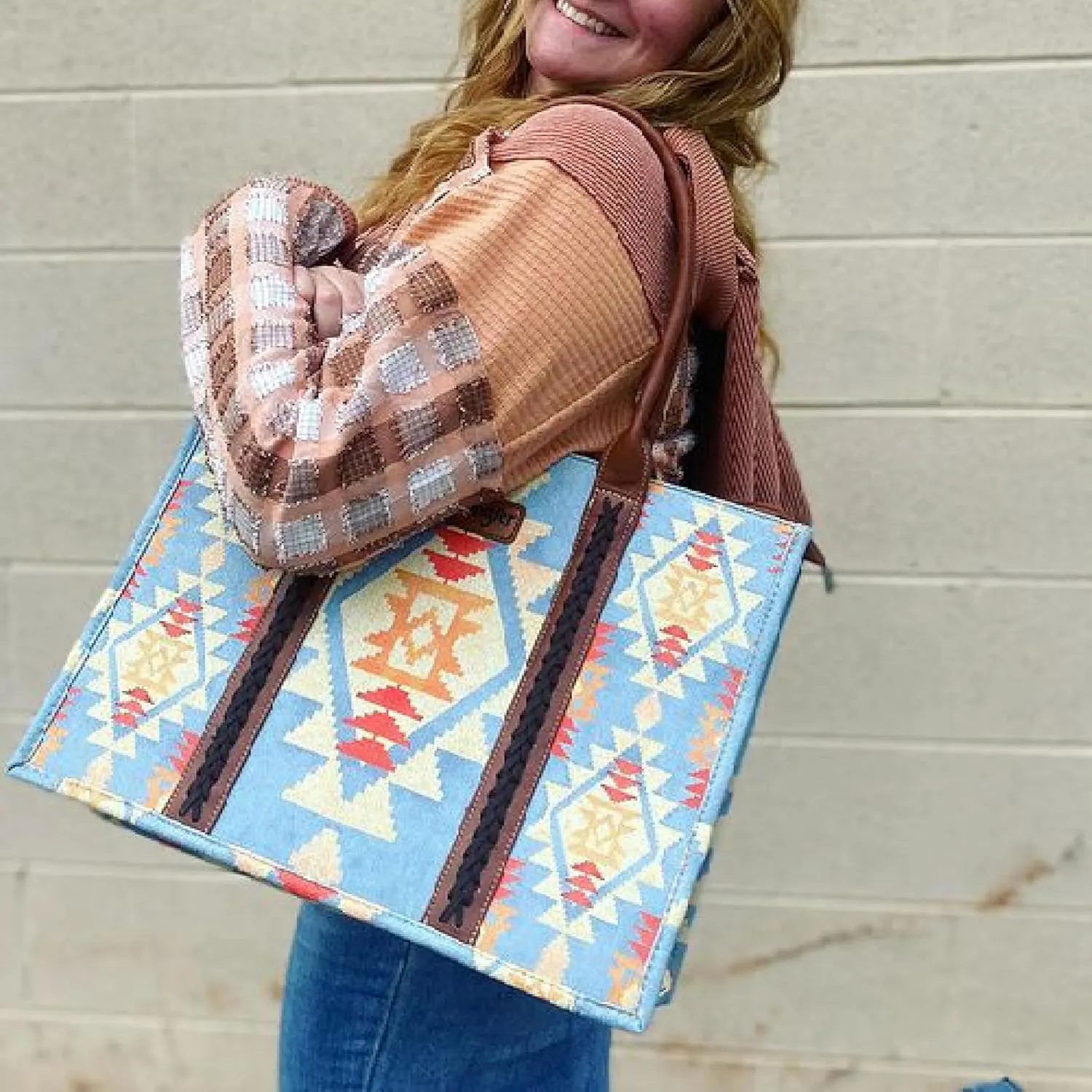Montana West Wrangler Tote Bag for Women Western Shoulder Purses Boho Aztec Satchel Handbags