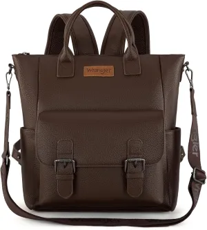 Montana West Wrangler Women's Purse Backpack Vegan Leather Backpack with Removable Crossbody Shoulder Strap for Travel Work