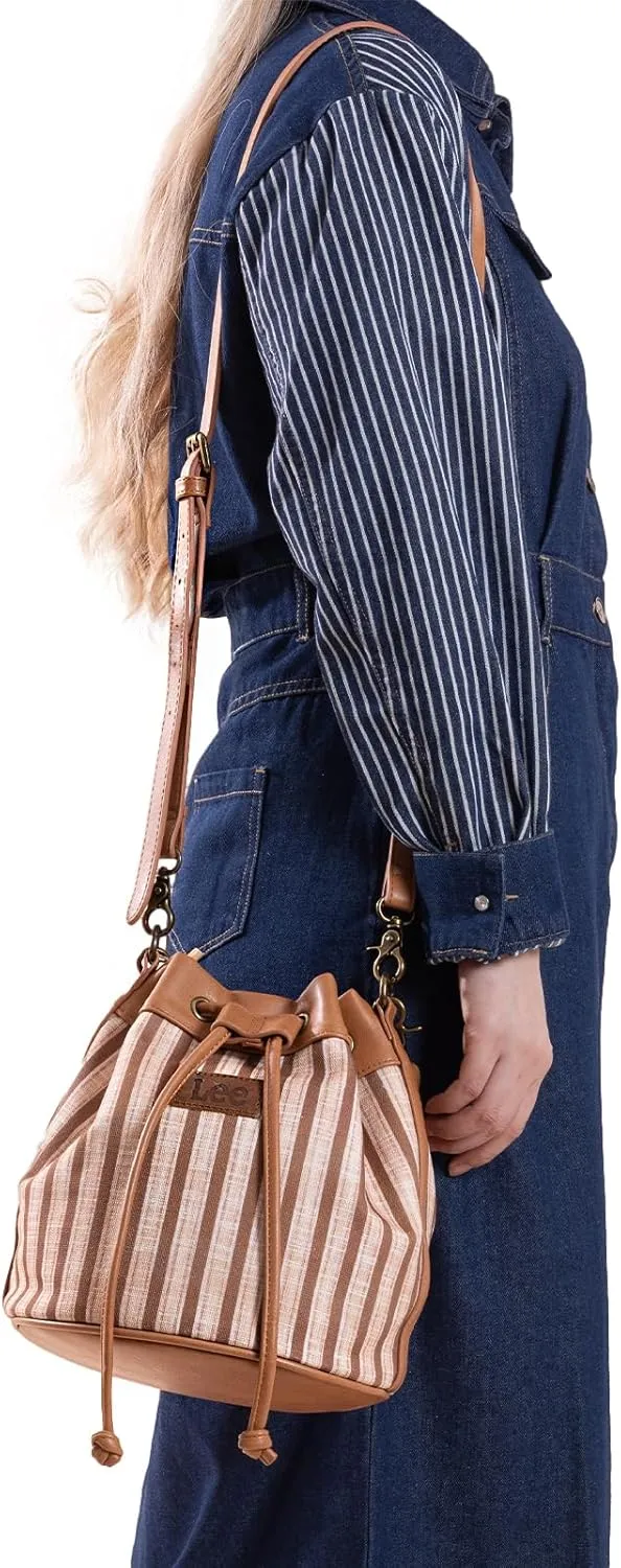 Montana West X Lee Bucket Bag for Women Drawstring Hobo Crossbody Bag with Detachable Straps