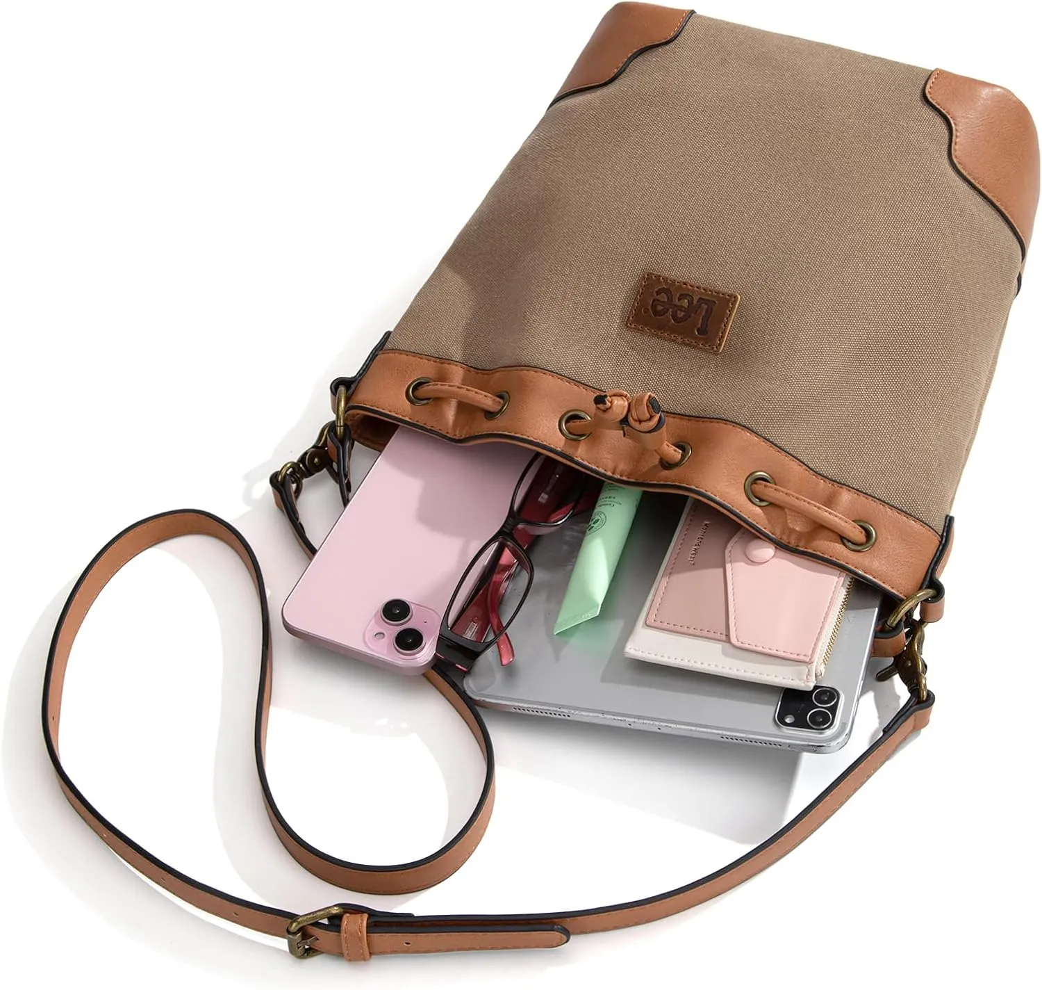 Montana West X Lee Bucket Bag for Women Drawstring Hobo Crossbody Bag with Detachable Straps