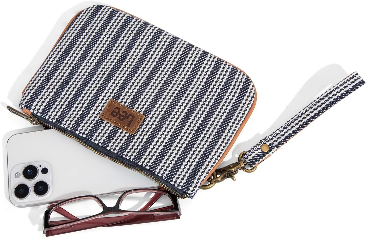 Montana West x Lee Large Wristlet Wallets for Women Striped Slim Cell Phone Clutch Purses Handbag with Wrist Strap