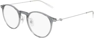 Montblanc Pantos Eyeglasses MB0099O 001 Gray/Silver/Transparent 48mm 0099