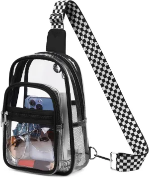 MOONBABY Clear Bag for Stadium Events, Clear Backpack Purse for Women Waterproof TPU Crossbody Fanny Pack