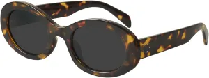 mosanana Oval Retro Trendy Sunglasses for Women 90s Style MS52371