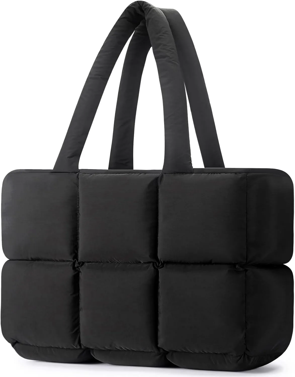 Mossio Travel Puffer Tote Bag for Women - Large Quilted Shoulder Bag Handbag Puffy Weekender Overnight Bag for Shop Work Gym