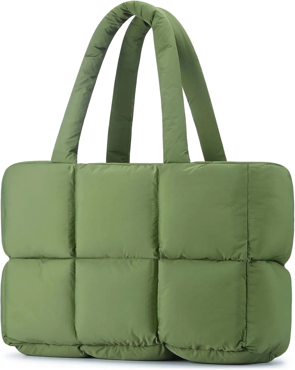 Mossio Travel Puffer Tote Bag for Women - Large Quilted Shoulder Bag Handbag Puffy Weekender Overnight Bag for Shop Work Gym