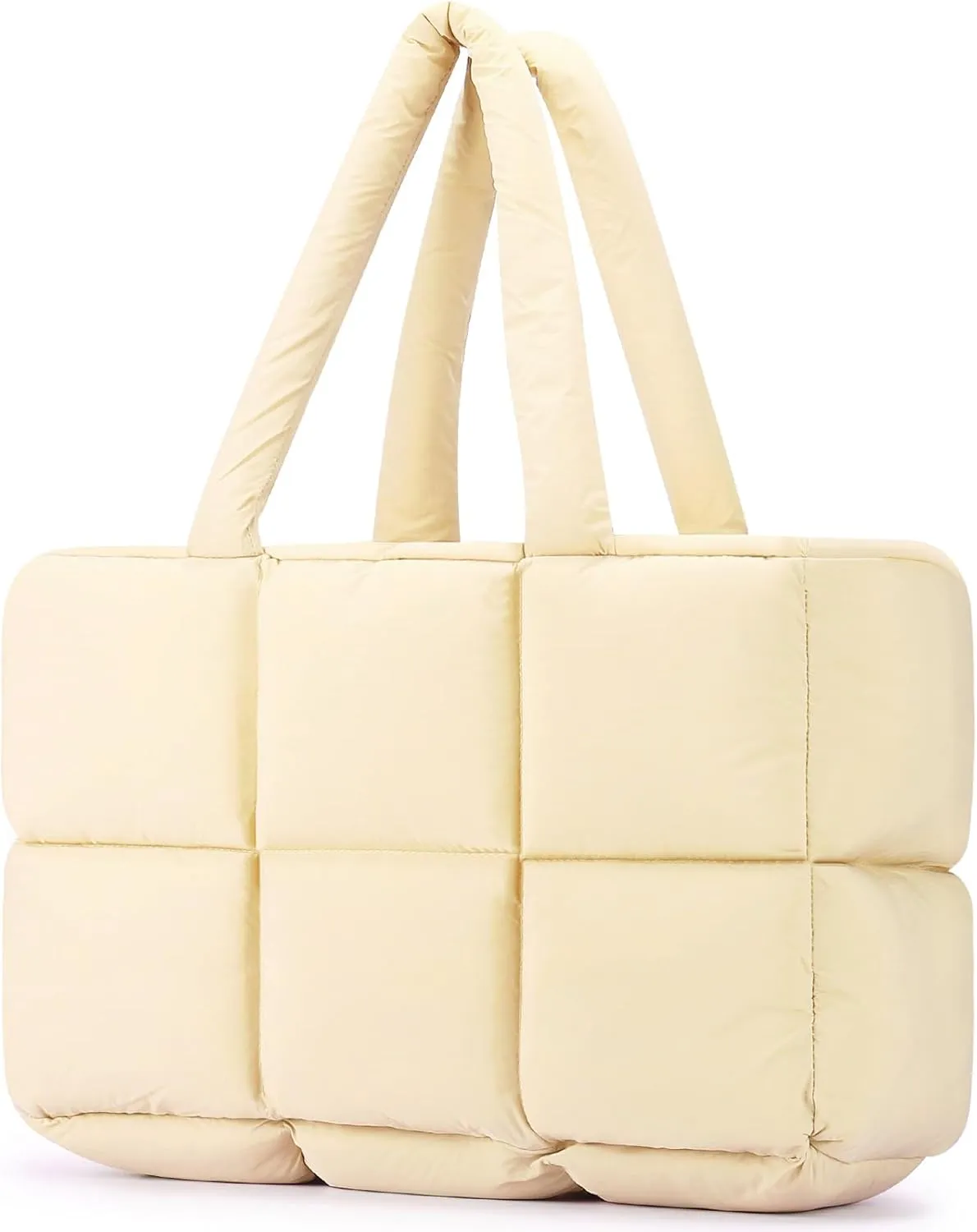 Mossio Travel Puffer Tote Bag for Women - Large Quilted Shoulder Bag Handbag Puffy Weekender Overnight Bag for Shop Work Gym