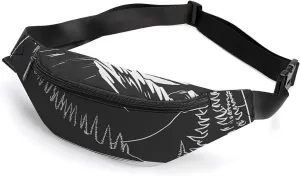 Mountain Forests Reflection Crossbody Fanny Pack Waist Packs Adjustable Shoulder Bags Sling Bag for Hiking Running Cycling