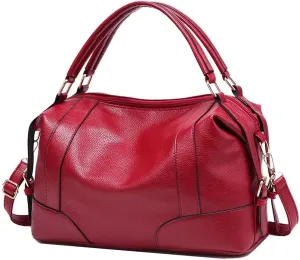 Mudono Boston Tote Bag for Women Large Capacity Shoulder Bag Top Handle Handbag Casual Crossbody Bag Retro Satchel