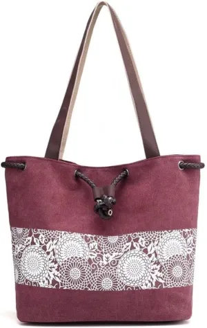 Mudono Hobo Tote Bag for Women Top Handle Handbag Canvas Shoulder Bag Casual Satchel Retro Purse