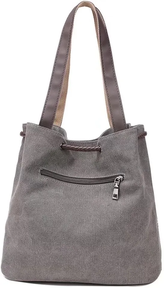 Mudono Hobo Tote Bag for Women Top Handle Handbag Canvas Shoulder Bag Casual Satchel Retro Purse