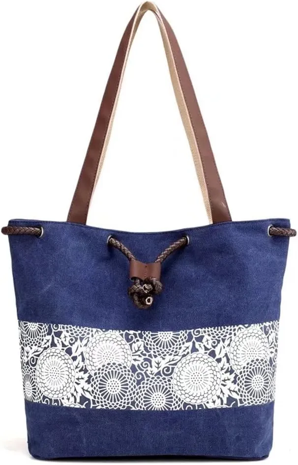 Mudono Hobo Tote Bag for Women Top Handle Handbag Canvas Shoulder Bag Casual Satchel Retro Purse