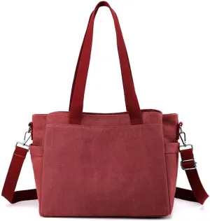 Mudono Top Handle Handbag for Women Large Capacity Crossbody Bag Canvas Shoulder Bag Casual Tote Bag Satchel Retro Purse