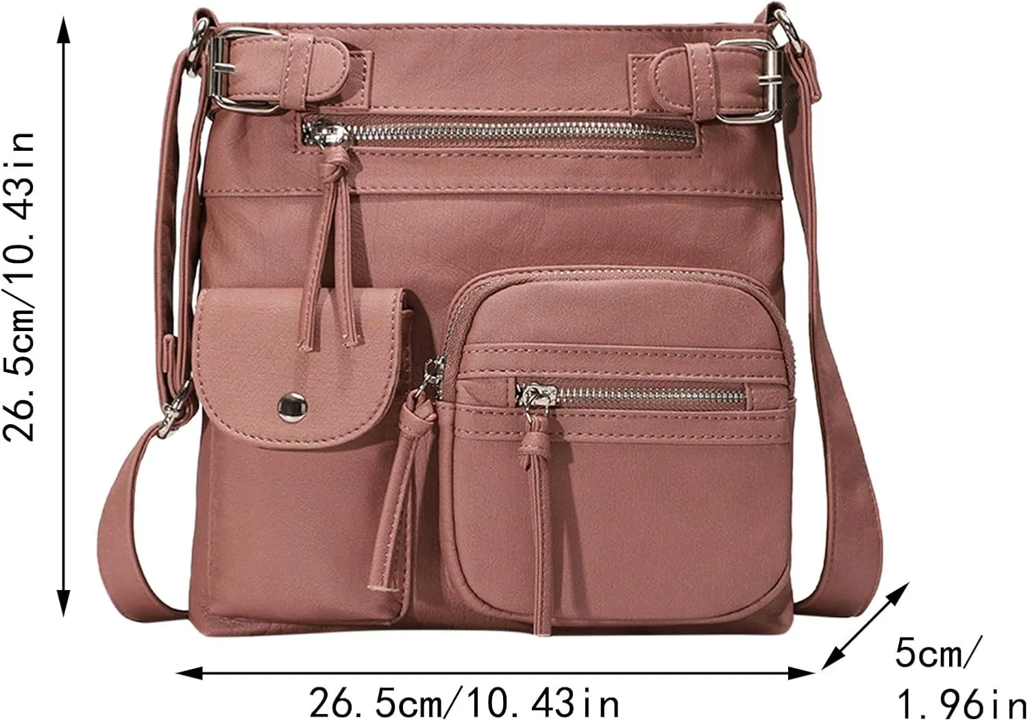 Multifunction Ladies Shoulder Bags Crossbody Bag Armpit Fashion Small Square Bag Men Shoulder (Brown, One Size)