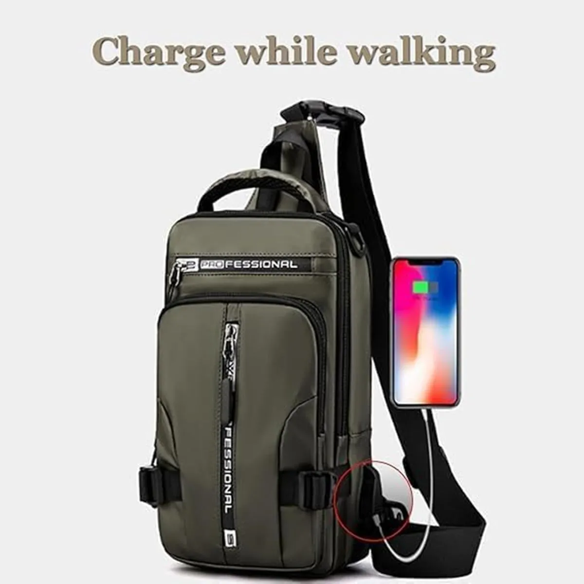 Multipurpose Waterproof Crossbody Bag,Walking Backpack with Adjustable Strap,Sling Bags for Men Women for Hiking