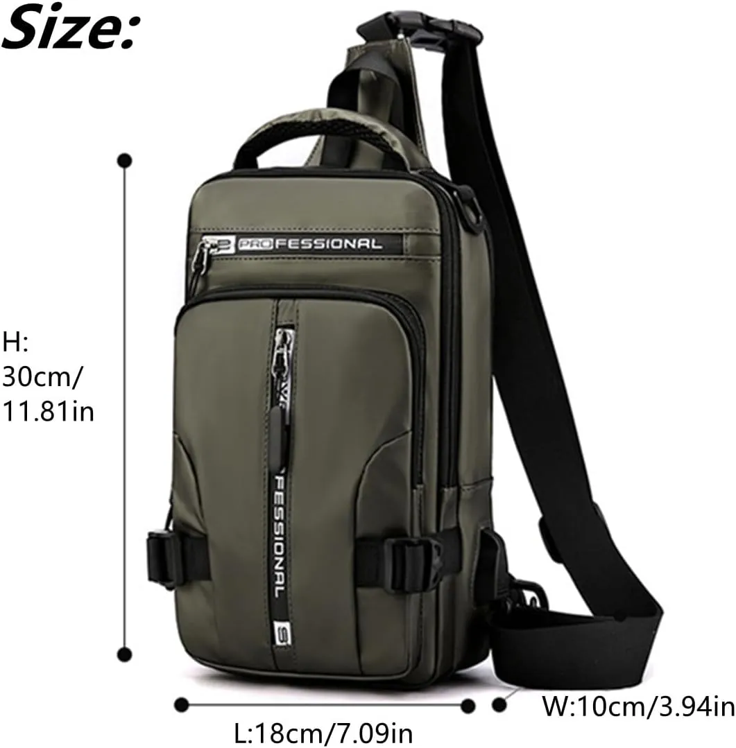 Multipurpose Waterproof Crossbody Bag,Walking Backpack with Adjustable Strap,Sling Bags for Men Women for Hiking