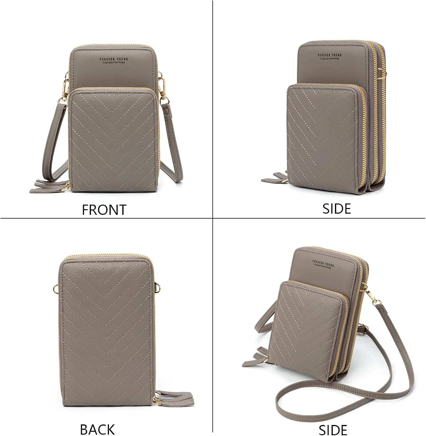 myfriday Small Crossbody Cell Phone Bag for Women, Mini Over Shoulder Handbag Purse with Credit Card Slots