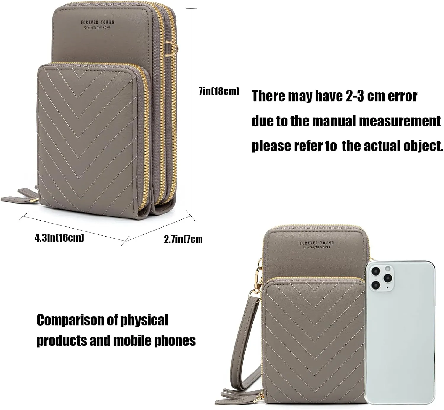myfriday Small Crossbody Cell Phone Bag for Women, Mini Over Shoulder Handbag Purse with Credit Card Slots