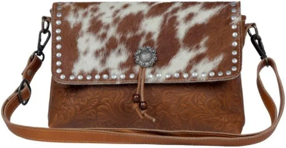 Myra Bag Blossom Etched Leather & Hairon Bag S-3380