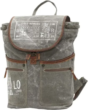 Myra Bag Old Howard Upcycled Canvas Backpack S-0829