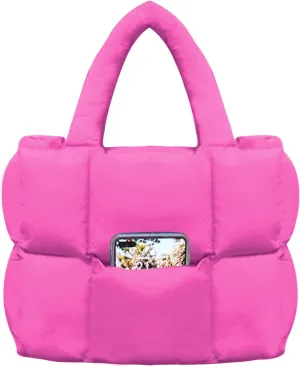 NAARIIAN Puffer Tote Bag for Women, Lightweight Quilted Puffy Shoulder Handbag with Adjustable Shoulder Strap