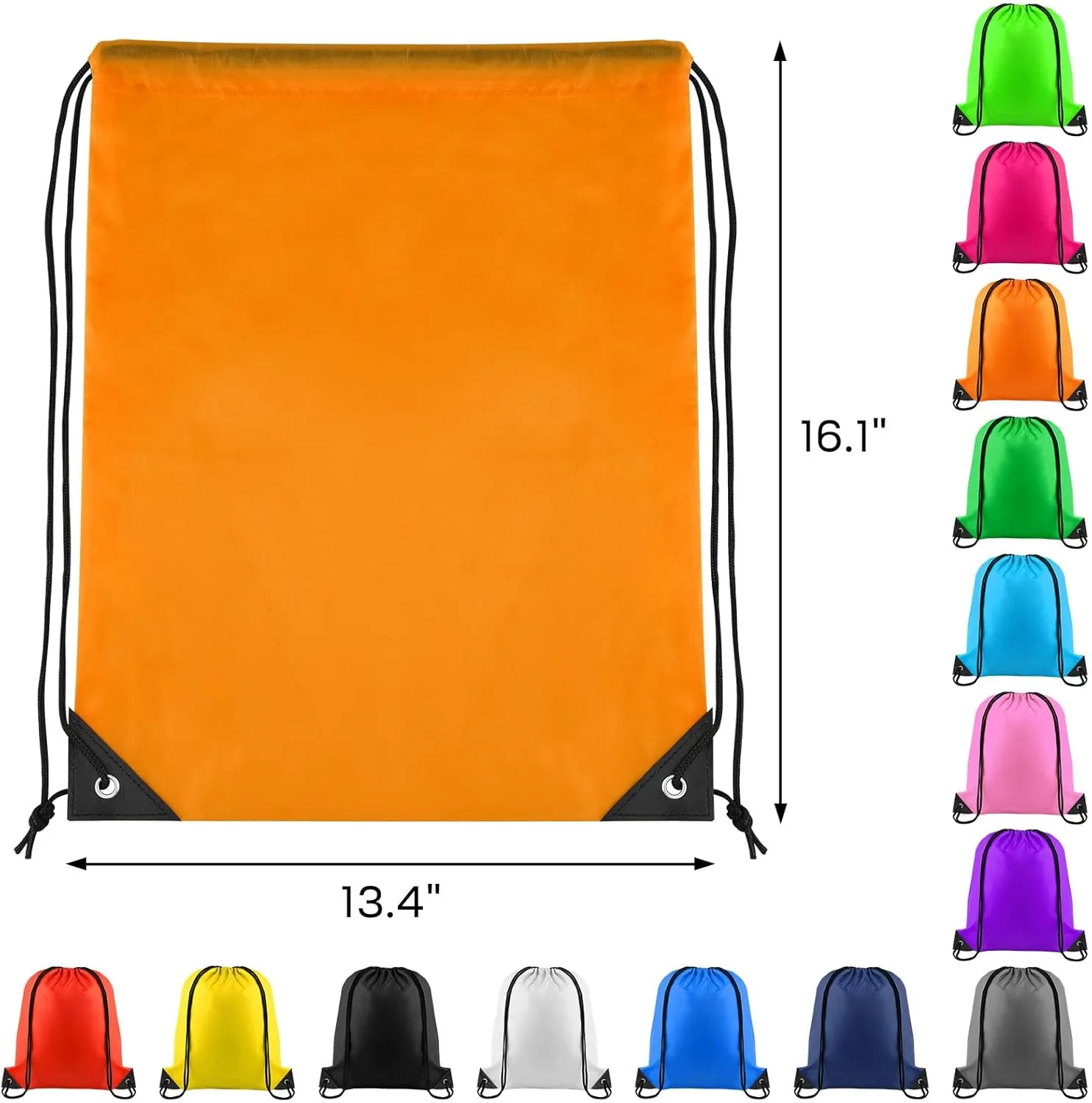 NACHLYNN 42 Pieces Drawstring Backpack Bulk 14 Colors String Backpack Bulk Drawstring Backpack Bags Nylon Draw String Sport Bag for Party Gym Sport Trip Beach Swimming
