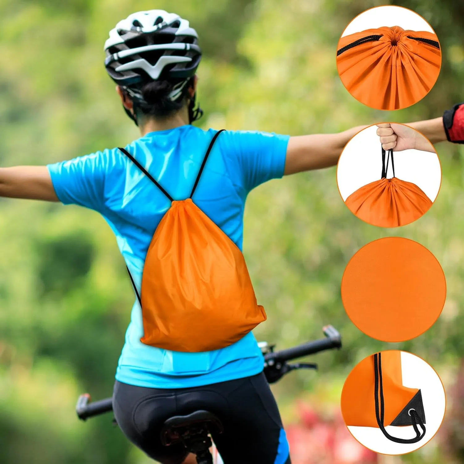 NACHLYNN 42 Pieces Drawstring Backpack Bulk 14 Colors String Backpack Bulk Drawstring Backpack Bags Nylon Draw String Sport Bag for Party Gym Sport Trip Beach Swimming