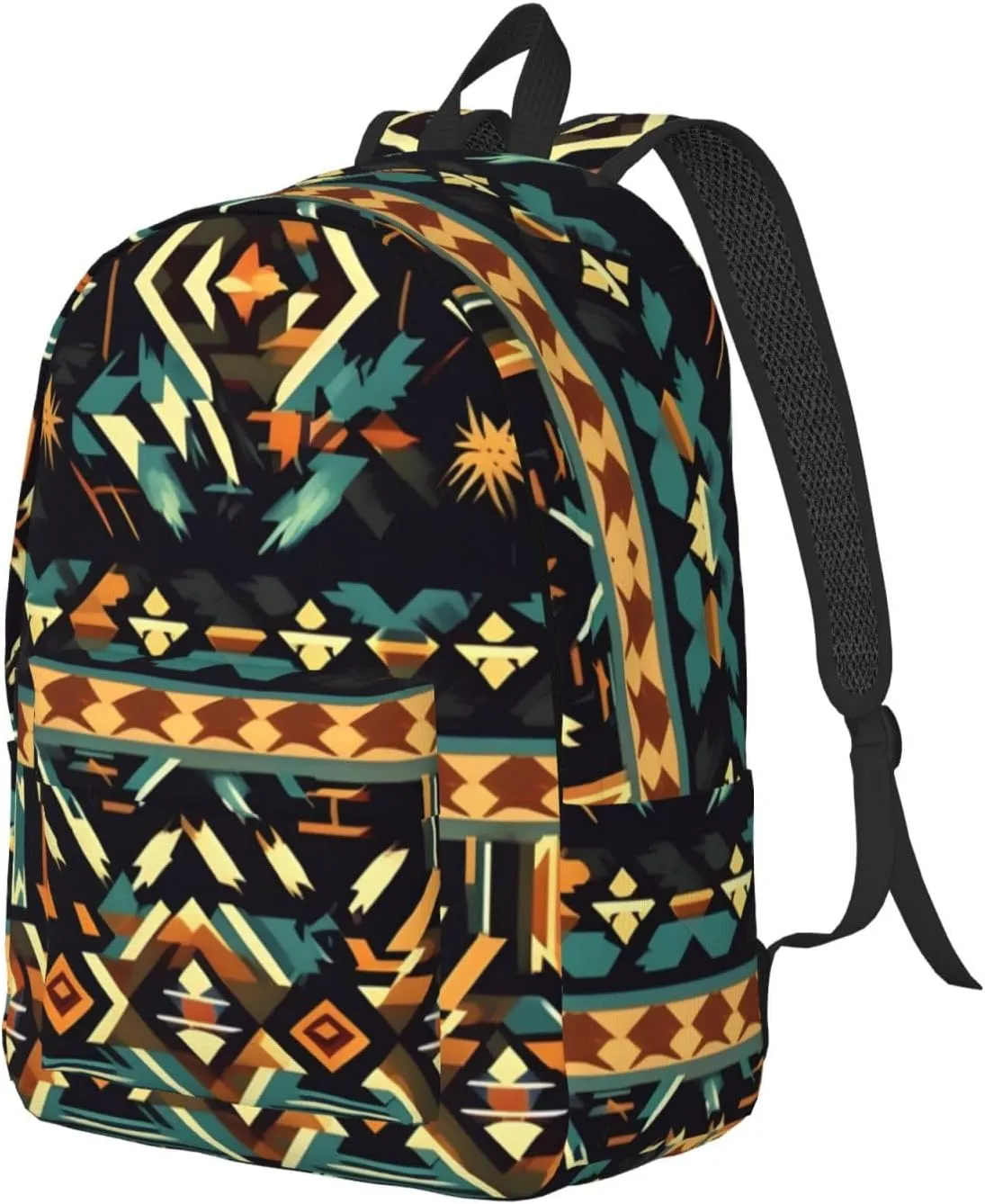 Native American Patterns Print Canvas Laptop Backpack Outdoor Casual Travel Bag Daypack Book Bag For Men Women