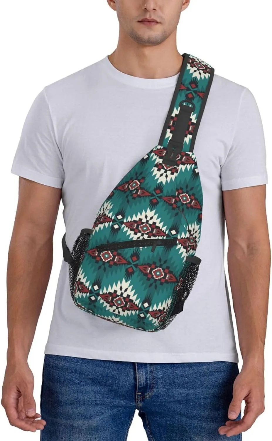 Native American Sling Backpack Chest Bag Crossbody Shoulder Bag Gym Cycling Travel Hiking Daypack For Men Women