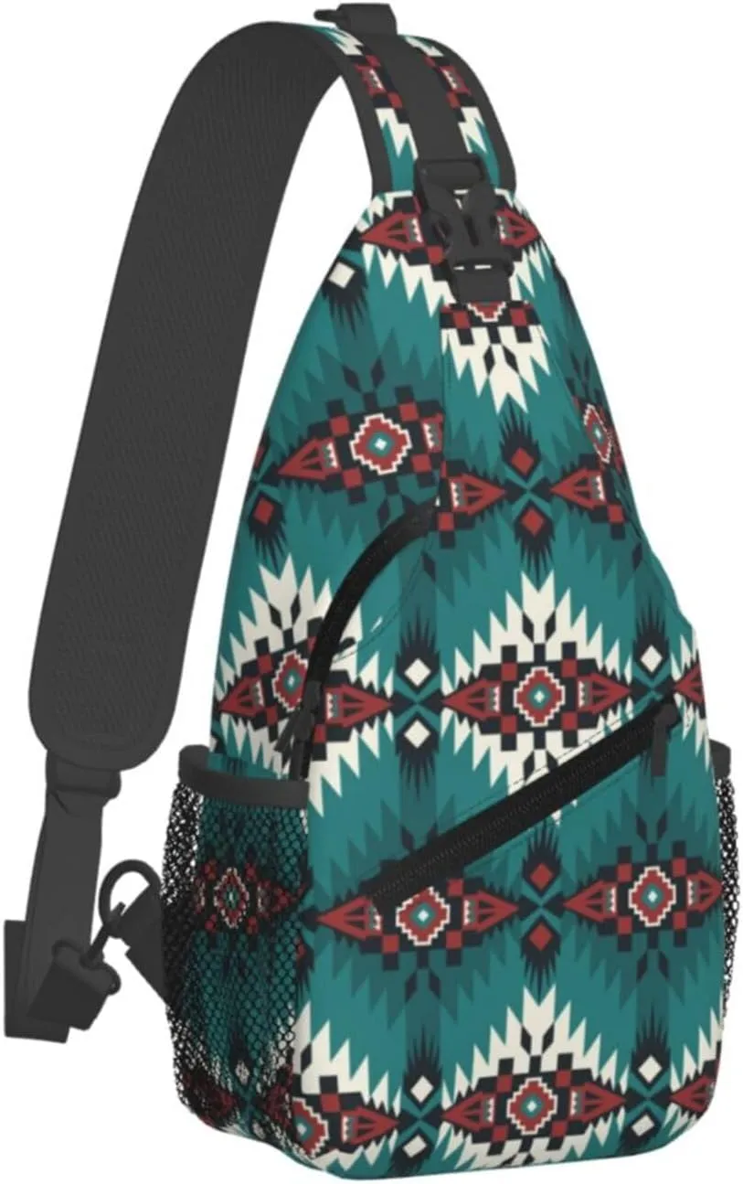 Native American Sling Backpack Chest Bag Crossbody Shoulder Bag Gym Cycling Travel Hiking Daypack For Men Women