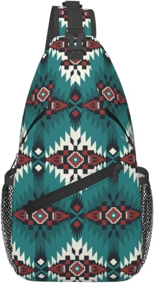 Native American Sling Backpack Chest Bag Crossbody Shoulder Bag Gym Cycling Travel Hiking Daypack For Men Women
