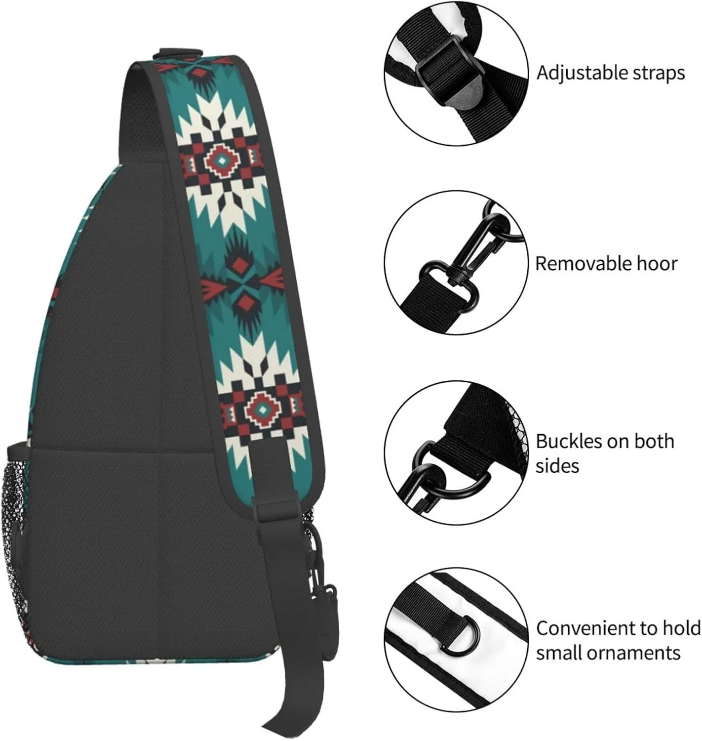 Native American Sling Backpack Chest Bag Crossbody Shoulder Bag Gym Cycling Travel Hiking Daypack For Men Women