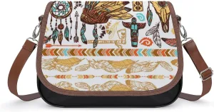 Native Americans Women's Small Sling Crossbody Bag Trendy Messenger Bags with Adjustable Strap for Travel