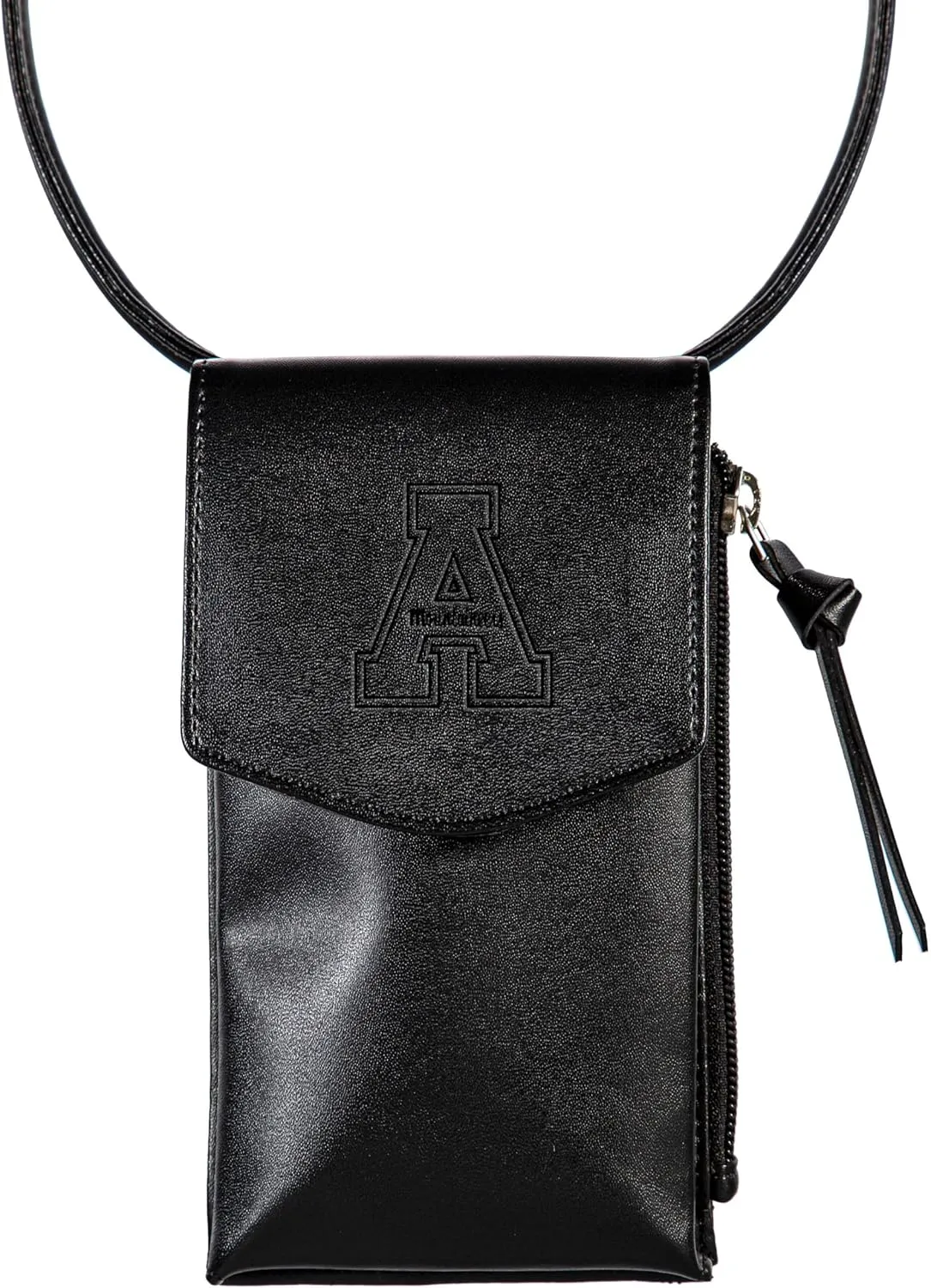 NCAA Appalachian State University Cross Body Black Wallet with Strap, Officially Licensed Team Logo, Leather Crossbody Bags for Women Cell Phone Bag Wallet Purses