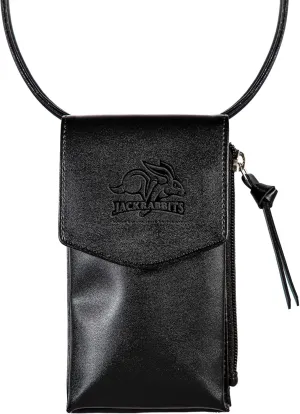 NCAA South Dakota State University Cross Body Black Wallet with Strap, Officially Licensed Team Logo, Leather Crossbody Bags for Women Cell Phone Bag Wallet Purses