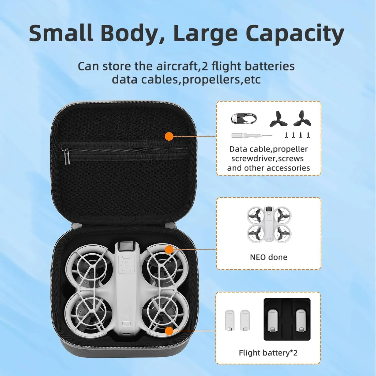 Neo Carrying Case, Small Shoulder Bag for DJI Neo Drone, Portable PU Bag for DJI Neo Drone and Batteries Accessories(Grey)