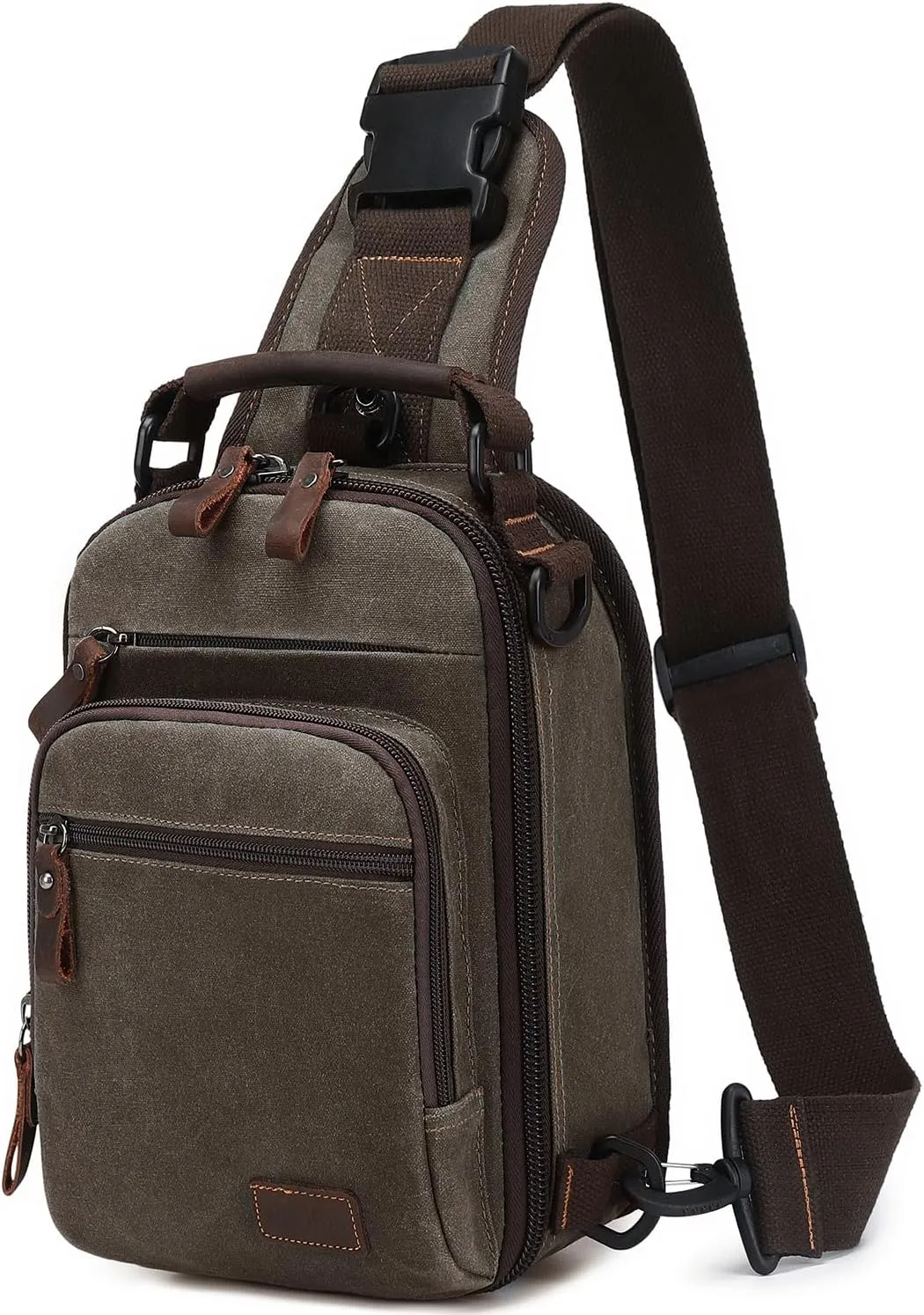 Nerlion Sling Bag for Men Waxed Canvas Crossbody Bag Chest Bag Water Resistant Shoulder Bag Casual Daypack
