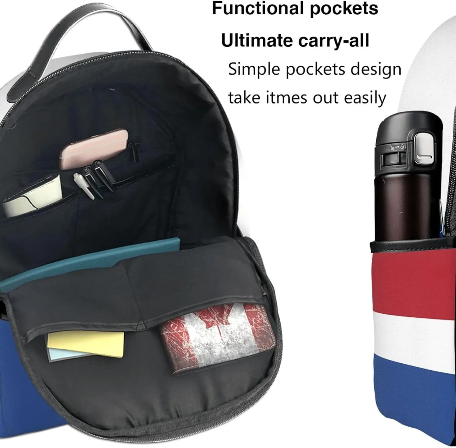 Netherlands Holland Flag Casual Backpacks Laptop Backpack Carry-on Daypack Sports Travel Rucksack Lightweight Working Bag for Outdoor Hiking Cycling Walking