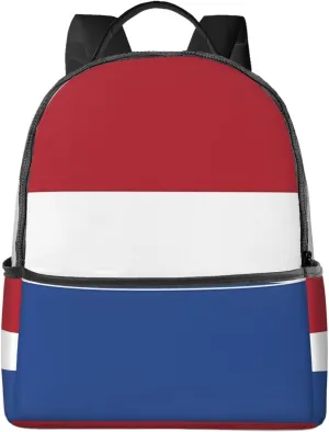 Netherlands Holland Flag Casual Backpacks Laptop Backpack Carry-on Daypack Sports Travel Rucksack Lightweight Working Bag for Outdoor Hiking Cycling Walking
