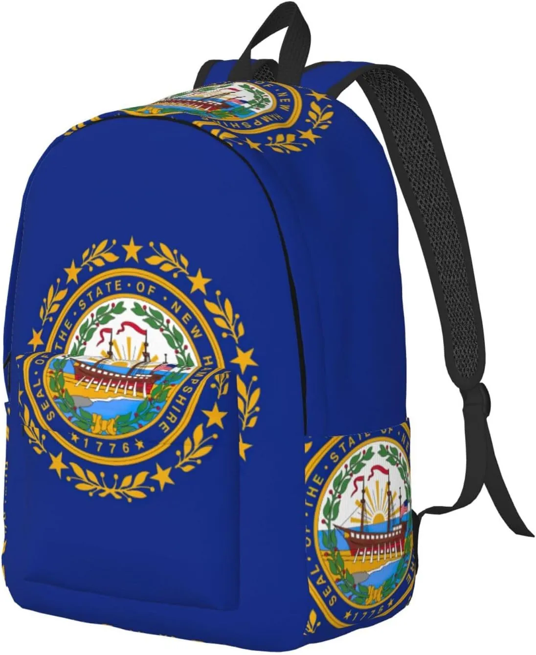 New Hampshire state flag print Hiking Backpack Casual Daypack Outdoor Travel Backpacks Bookbag for Men Women Adult
