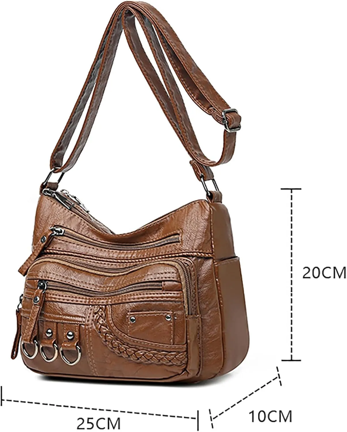 New Vintage Fashionable Large Space Weaving Crossbody Bag Simple And Magnificent Messenger Bag with (Black, One Size)