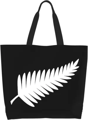 New Zealand Maori Fern Canvas Tote Bags for Women, Ladies Shoulder Handbags Large Purse Lightweight Foldable Reusable Shopping Bag with Pockets for Work, Travel, 15.7x19.7in
