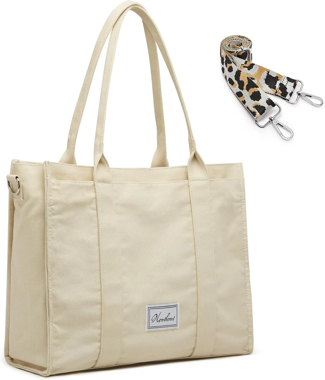 Newshows Canvas Tote Bag for Women Crossbody Bag Shoulder Purse Handbag Large for Work, Travel