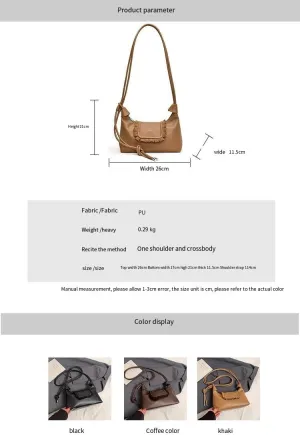 Niche design drawstring pleated cloud handbags popular fashion single shoulder small square purses crossbody bags for women
