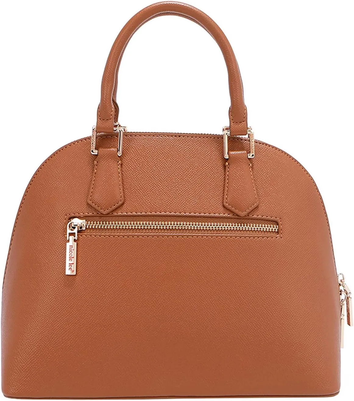 Nicole Lee Dome Satchel, Vegan Leather, Laser-cut Floral Pattern
