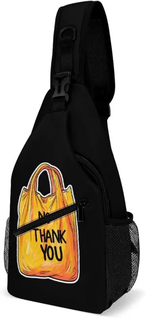 No Plastic Bag Casual Sling Bag Backpack Travel Shoulder Chest Crossbody Bags Adjustable Daypack Unisex