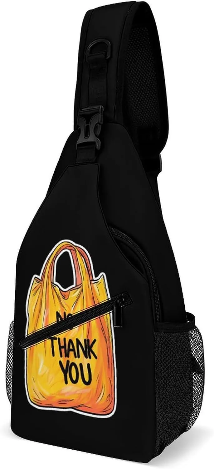 No Plastic Bag Casual Sling Bag Backpack Travel Shoulder Chest Crossbody Bags Adjustable Daypack Unisex