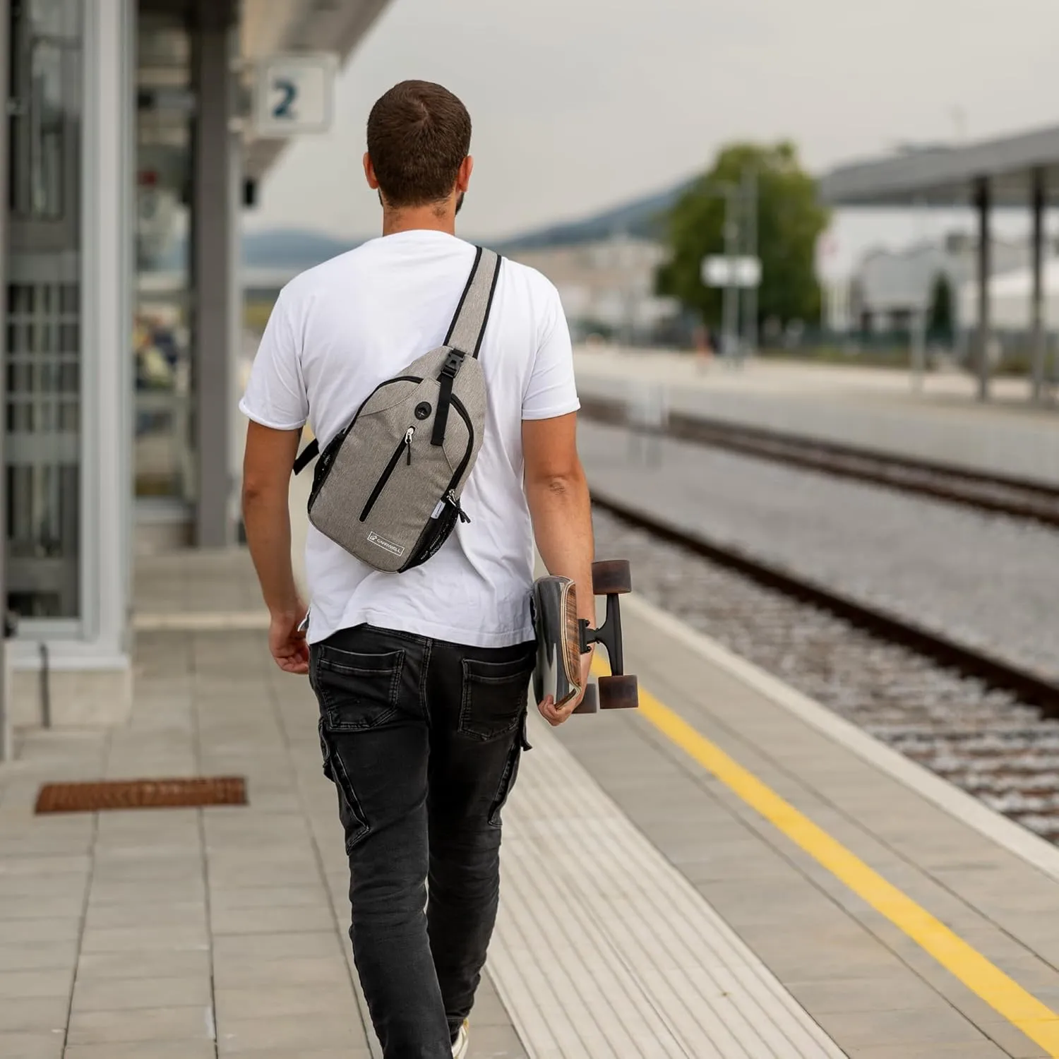 |Not Made In China| Crossbody Sling Backpack, Sling Bag For Travel and Hiking, Chest Bag