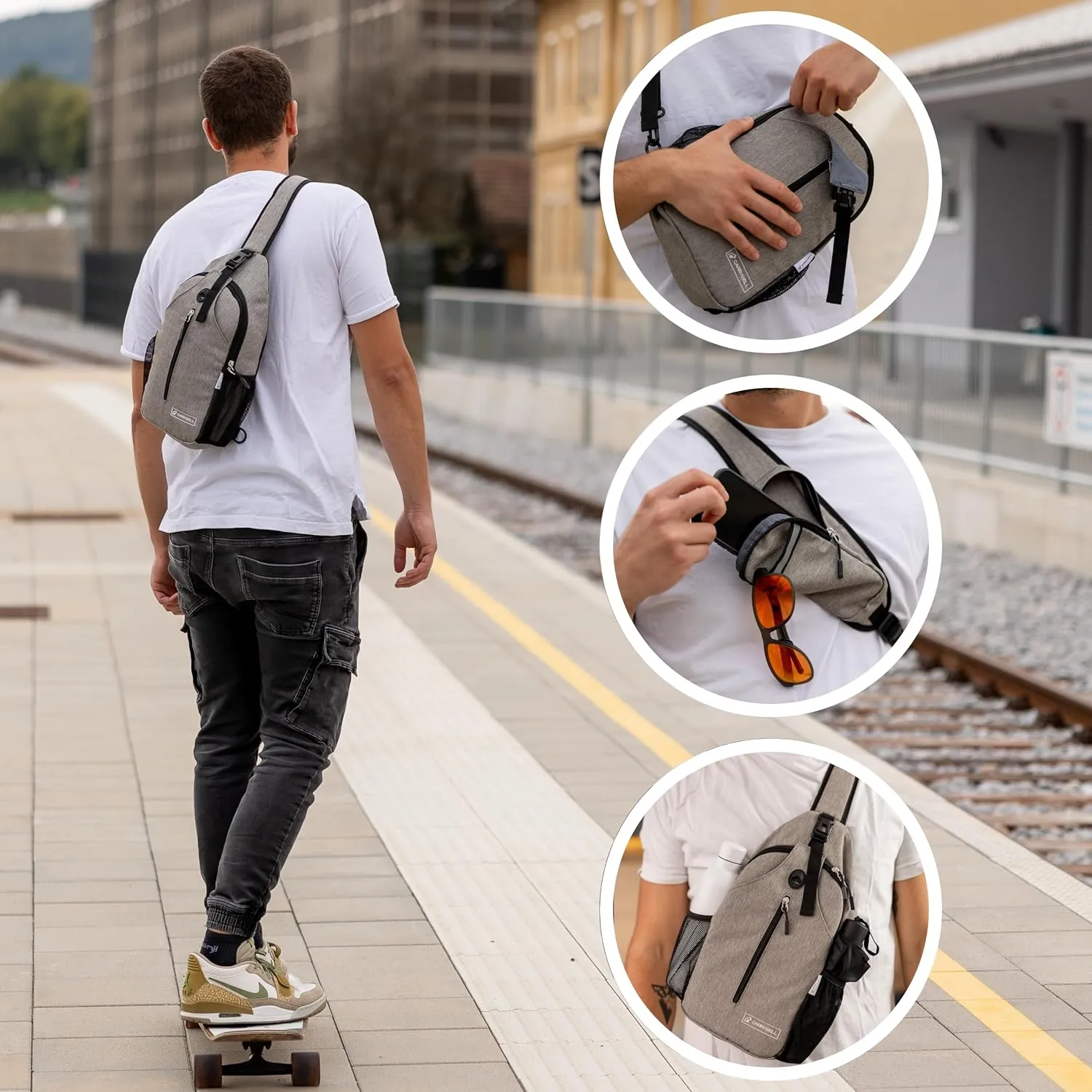 |Not Made In China| Crossbody Sling Backpack, Sling Bag For Travel and Hiking, Chest Bag