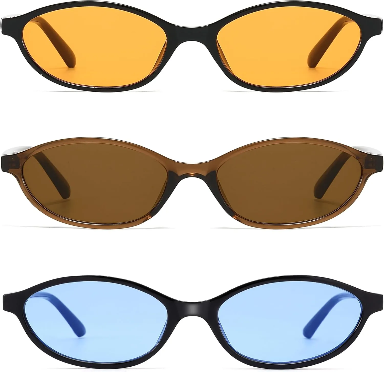 NULOOQ Retro Oval Cat Eye Sunglasses for Women Y2k Trendy Small Narrow Sunnies 90s Designer Sun Glasses
